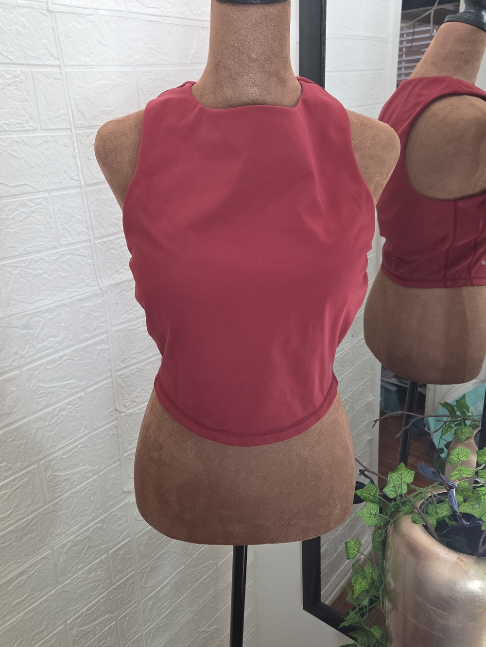Anne Cole Red Classic Yoga Top